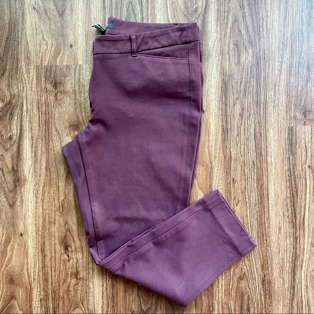 White House Black Market Women’s Burgundy Maroon Slim Ankle Pants Size 12R